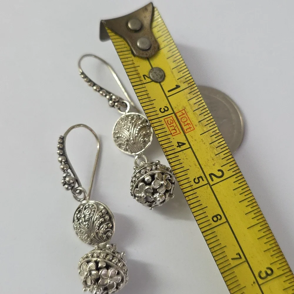 Sterling Silver 925 Artistic Dangle Earrings